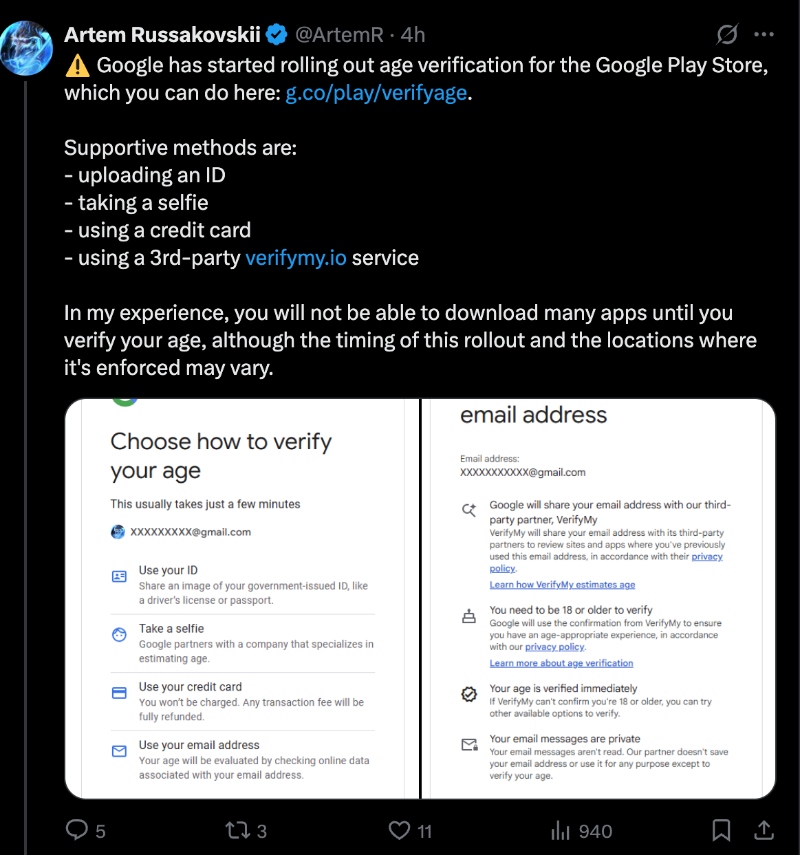 Play Store Age Verification