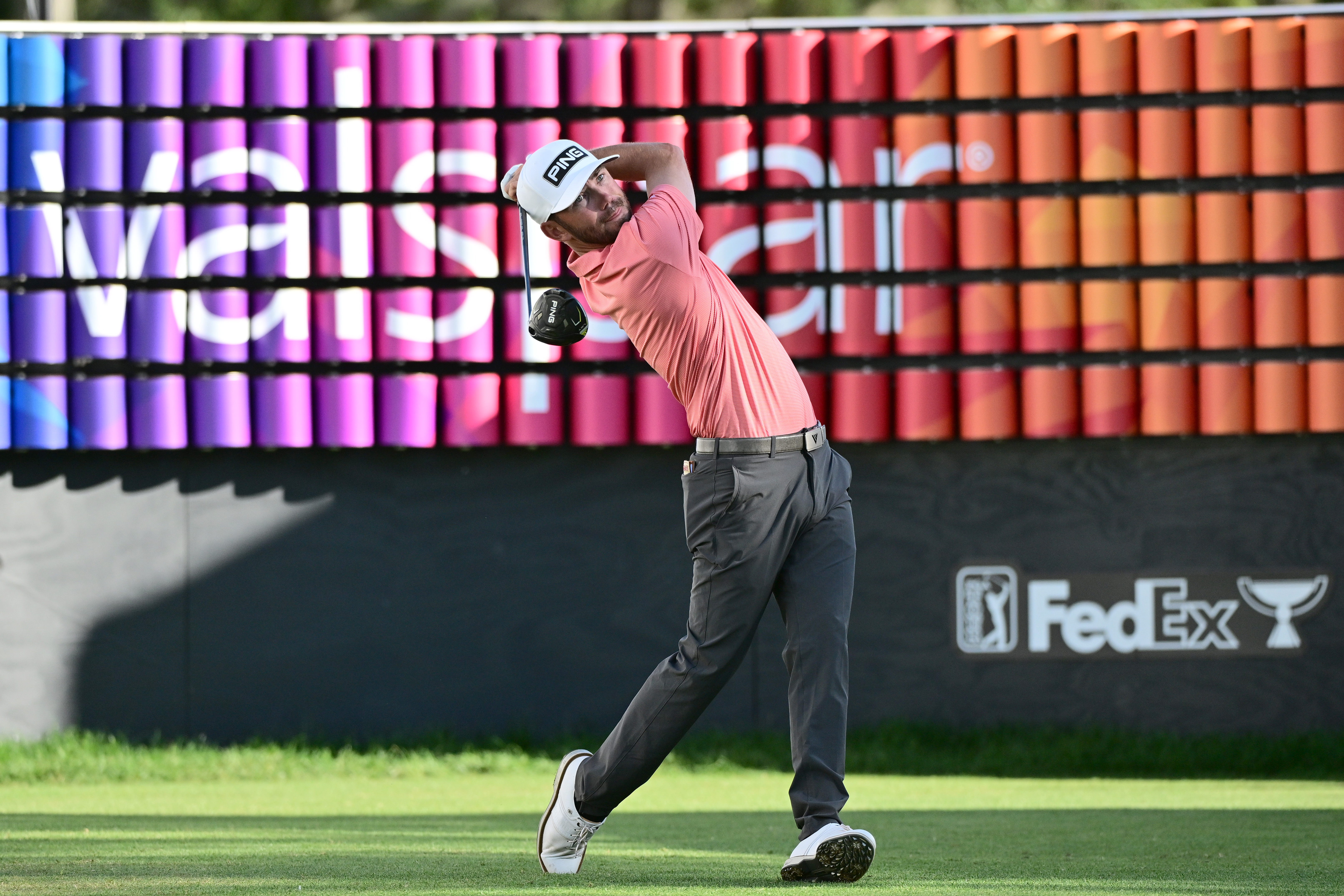 Chandler Phillips hits driver at the 2024 Valspar Championship