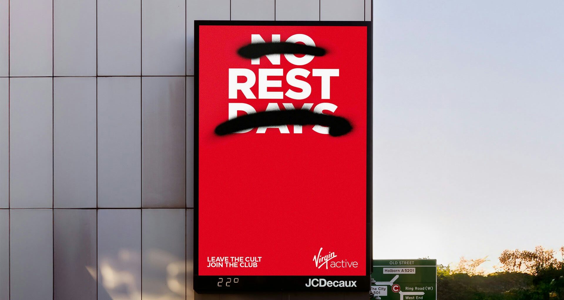 Digital OOH ad for Virgin Active’s Leave the Cult, Join the Club campaign