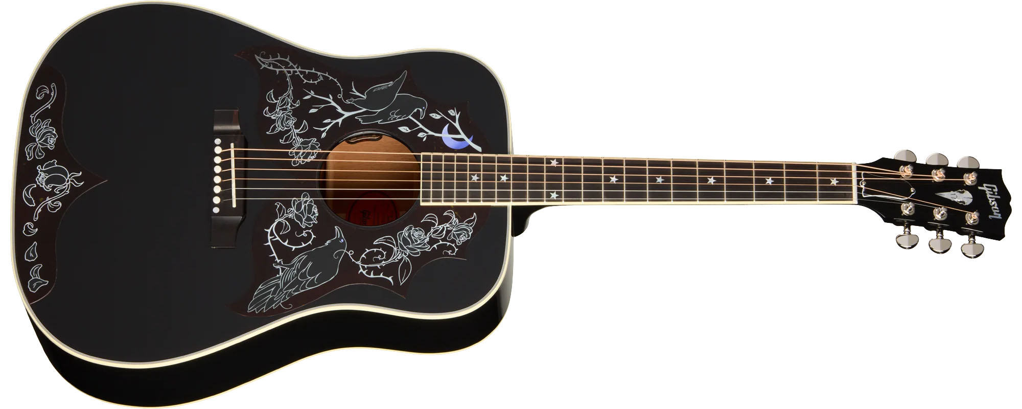 Gibson Custom Kirk Hammett Raven: the Metallica lead guitarist's new signature acoustic is a Halloween-friendly take on the Hummingbird that's limited to 100 units worldwide.