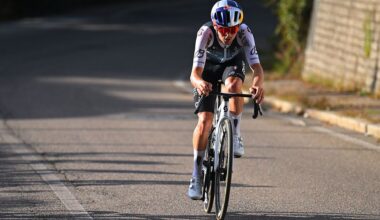 VARESE, ITALY - OCTOBER 07: Thomas Pidcock of Great Britain and Q36.5 Pro Cycling Team competes in the chase group during the 104th Tre Valli Varesine 2025 a 200.3km one day race from Busto Arsizio to Varese on October 07, 2025 in Varese, Italy. (Photo by Tim de Waele/Getty Images)