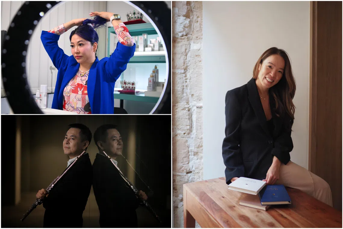 (Clockwise) Ms Genecia Alluora Luo, Ms Chan Peifang and Mr Jin Tan share how they overcome their performance anxiety.