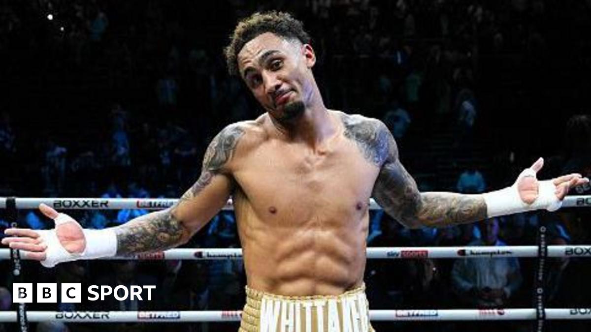 Ben Whittaker celebrating his win over Liam Cameron in April