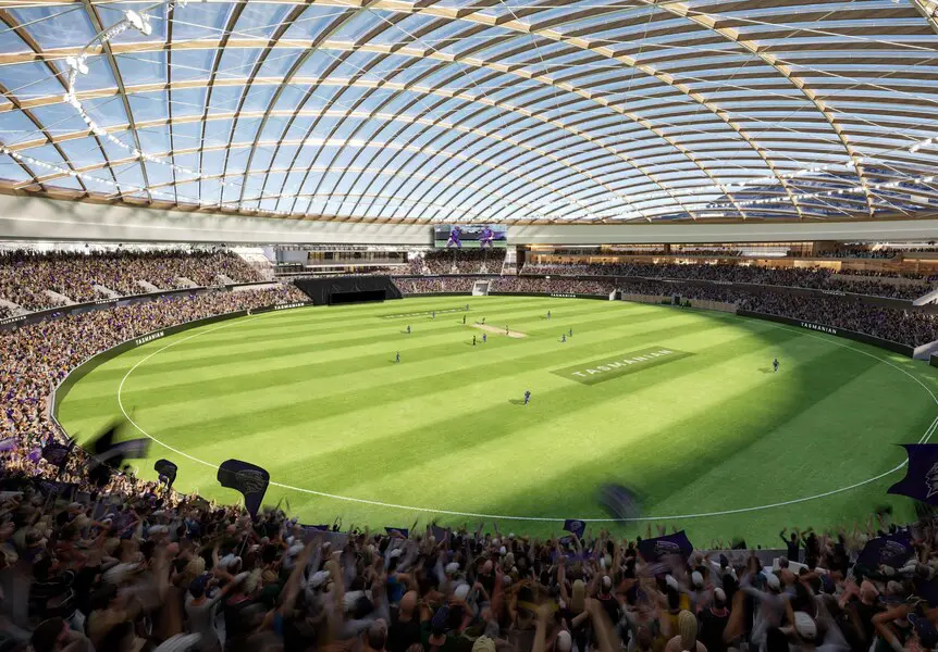 Building the stadium was a condition of the government's deal with the AFL for a state team. (Supplied: Tasmanian government)
