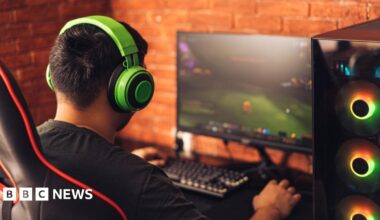 A man playing a computer game