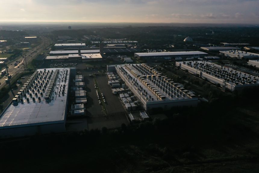 An Amazon Web Services data center in Manassas, Virginia, on Wednesday, July 9, 2025.