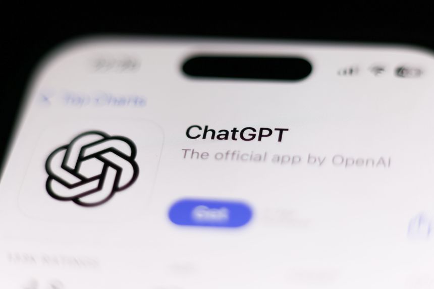 ChatGPT on App Store displayed on a phone screen is seen in this illustration photo taken in Krakow, Poland on September 14, 2025.