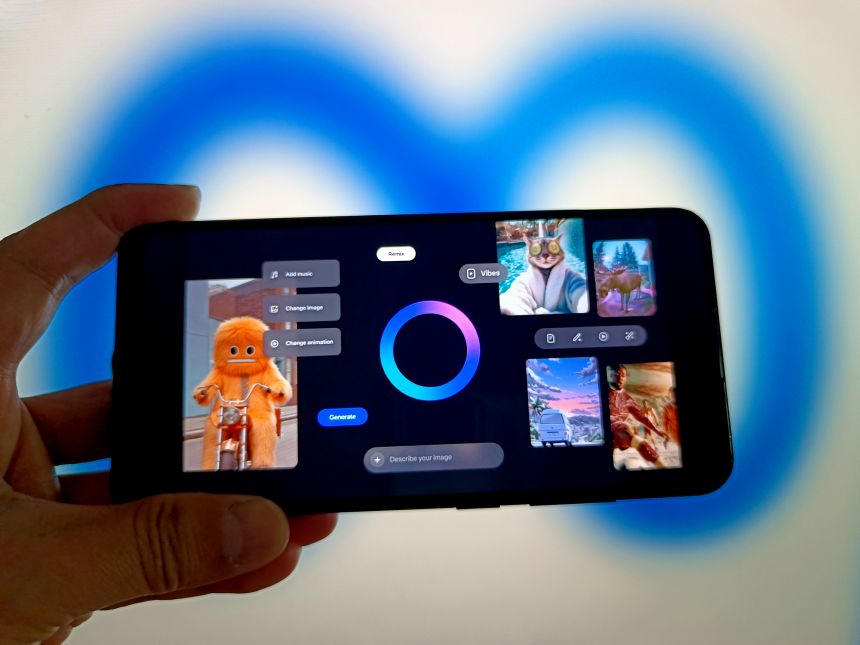 An illustration photo shows the event of Meta launching the Vibes platform, Suqian City, Jiangsu Province, China on September 26, 2025.