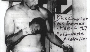 Mick Croucher at the famous Jack Rennie gym in Essendon back in 1967. (PS)