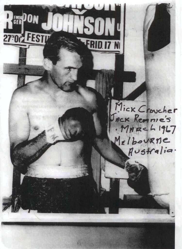 Mick Croucher at the famous Jack Rennie gym in Essendon back in 1967. (PS)