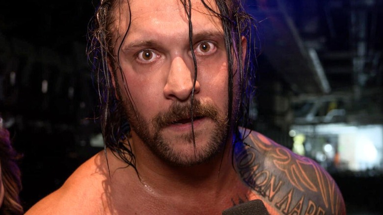 Karrion Kross during a backstage interview during an episode of 