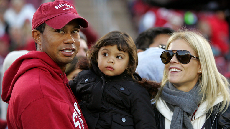 Tiger Woods, Sam Woods, and Elin Nordegren