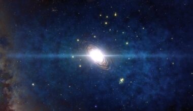 This artist’s impression shows a Population III star that is 300 times more massive than our Sun exploding as a pair-instability supernova. Credit: NOIRLab/NSF/AURA/J. da Silva/M. Zamani/Spaceengine