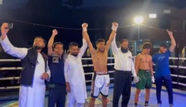 Afghan boxer Kharoti defeats Pakistani opponent in first round