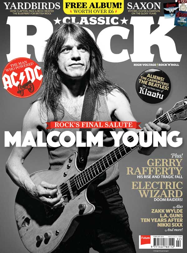 The cover of Classic Rock 245, featuring Malcolm Young