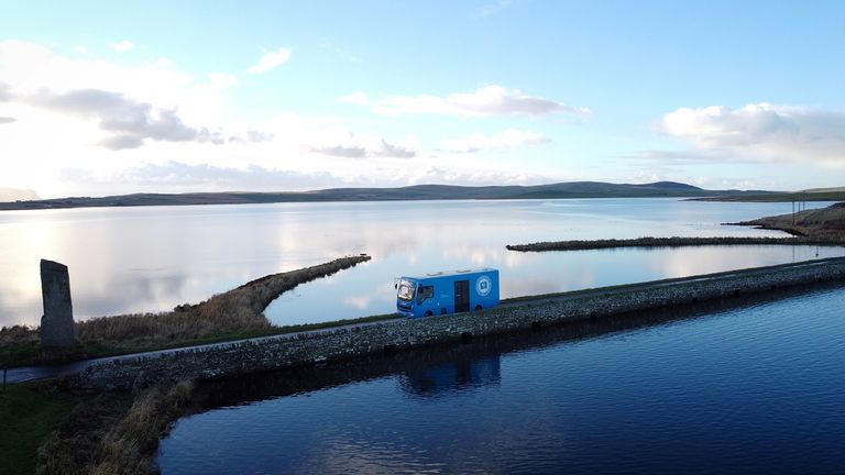 Orkney Library Services' mobile library van, known as 'Booky McBookface'. Pic: University of Glasgow
