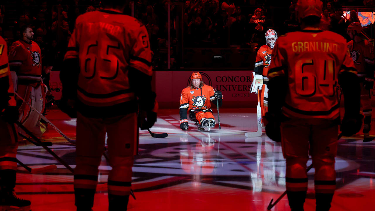 Anaheim celebrates Navy veteran as 21st Duck during home opener