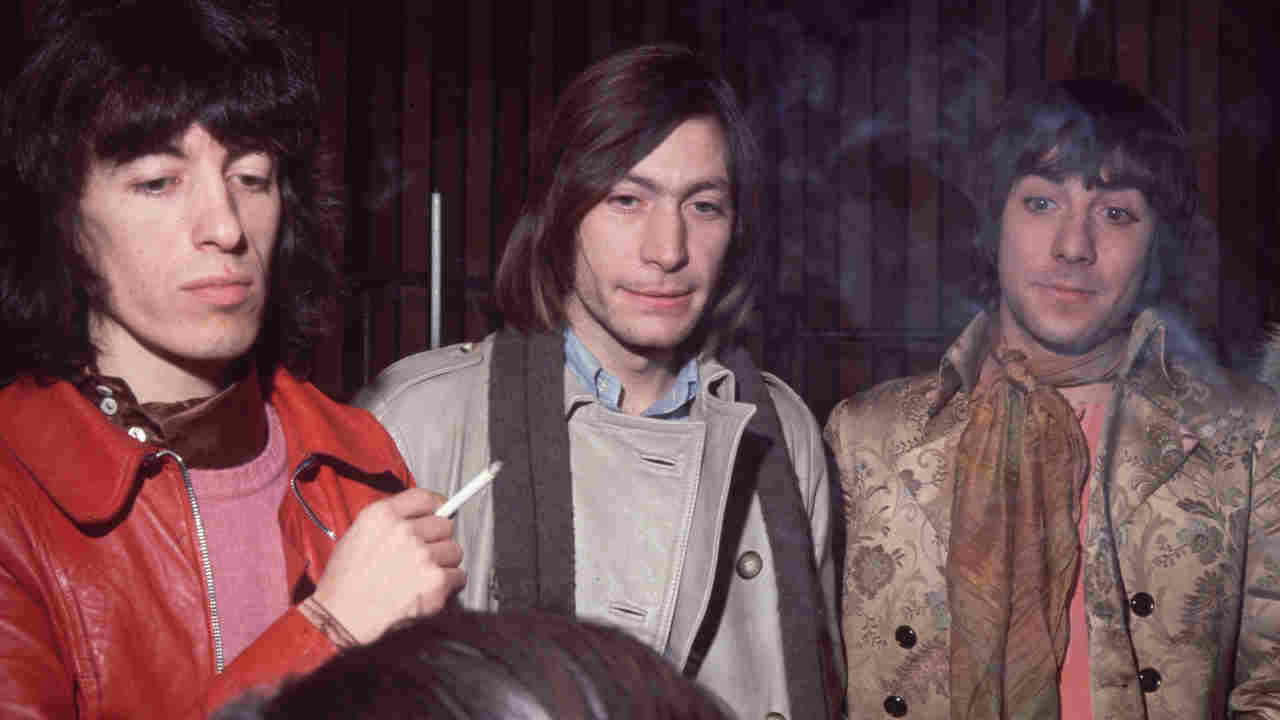 Bill Wyman and Charlie Watts of the Rolling Stones with The Who&rsquo;s Keith Moon in the late 1960s