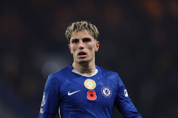 Alejandro Garnacho looks on