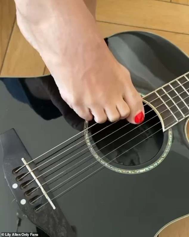 On the subject of celebrity OnlyFans, she also discussed Lily Allen's own page, which focuses on her feet - and while Jessie noted having another star on the page in a non-explicit fashion, she noted her decision was not inspired by the singer (Pictured: One of Lily's feet snaps)