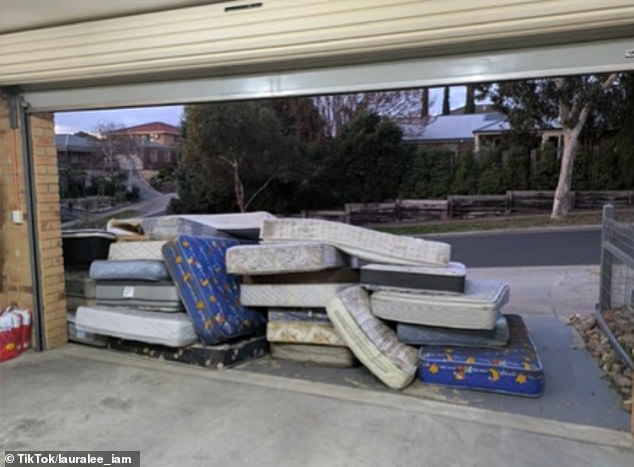 The mattresses viewed from inside the home