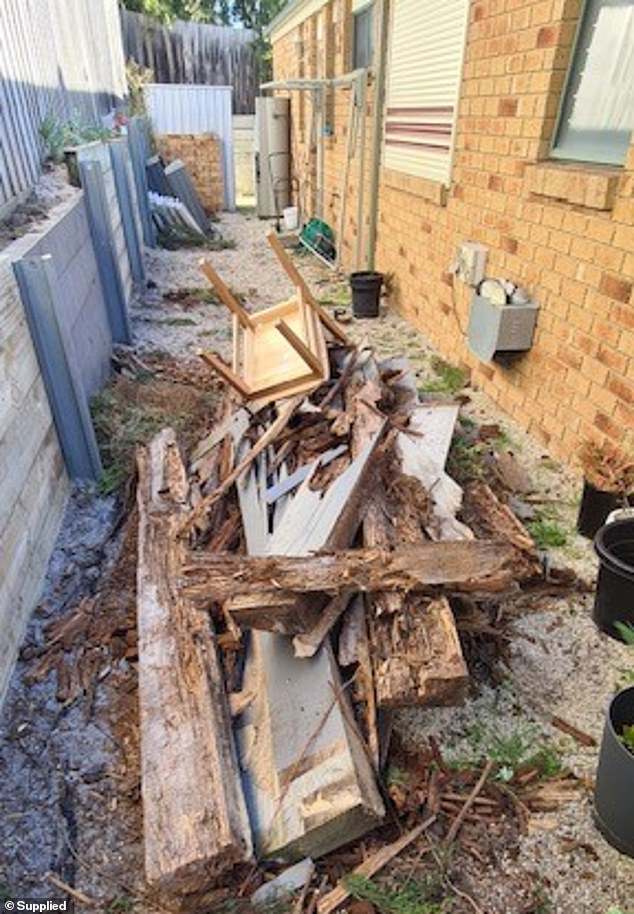 The original pile of trash the Maultbys hired Junk to remove