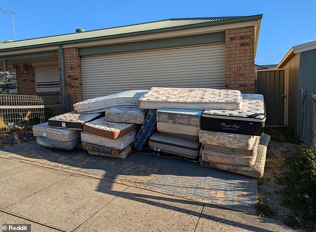 Junk dumped 26 mattresses at the Maultbys Langwarrin property in a dispute over a $500 bill