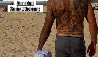 Footy star Jesse Ramien clearly isn't afraid of heading to the tattoo parlour if his back is any guide - and his latest body ink which features an ode to his son Teo (pictured) is incredible