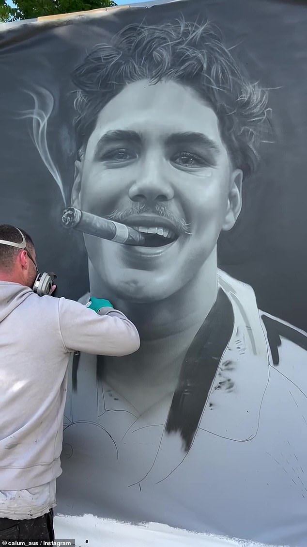 Artist Calum Hotham has produced an incredible tribute to Broncos fullback Reece Walsh (pictured) - and then got the seal of approval from the NRL superstar via Instagram