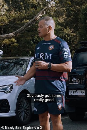 Seibold was also seen holding a coffee as he spoke to the group, leaving some fans on X perplexed by the nature of the announcement
