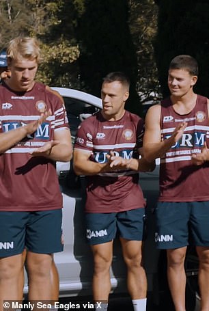 Manly had returned for pre-season training on Monday and the players applauded their team-mate, following the announcement