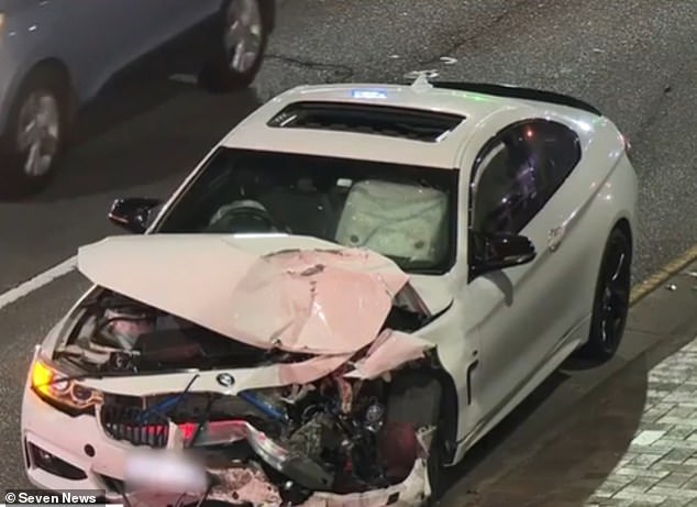 The teenage P-Plater had saved up to buy the BMW he was driving when the crash occurred (the car, pictured) near Hornsby Westfield on a Friday night