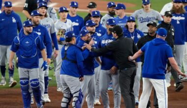 Benches clear after Jays SS Andres Gimenez hit by pitch