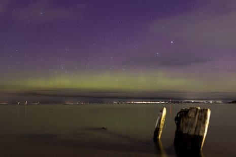 Aurora australis over Werribee South Beach.