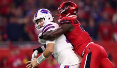 Bills' Josh Allen roughed up, sacked 8 times in loss to Texans