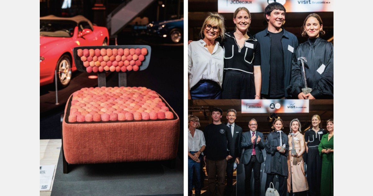 Designer transforms recycled tennis balls into iconic seat for art project