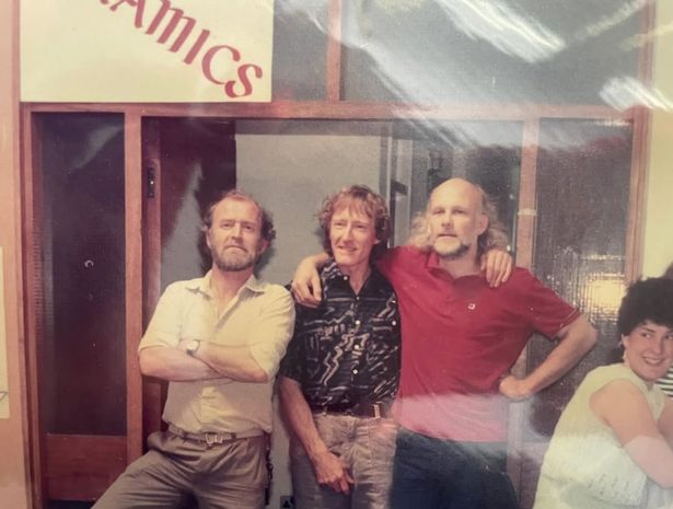Geoff Yeomans, left, in his teaching days at Nuneaton