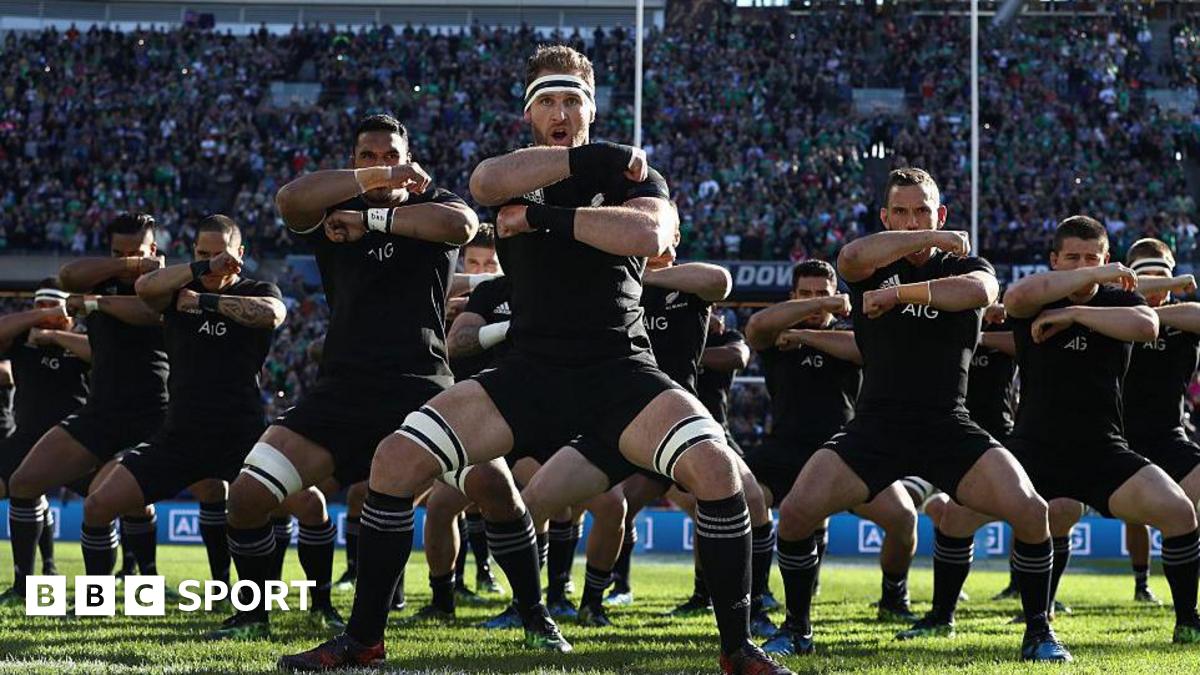 Kieran Read of New Zealand leads the Haka prior to the win over Ireland