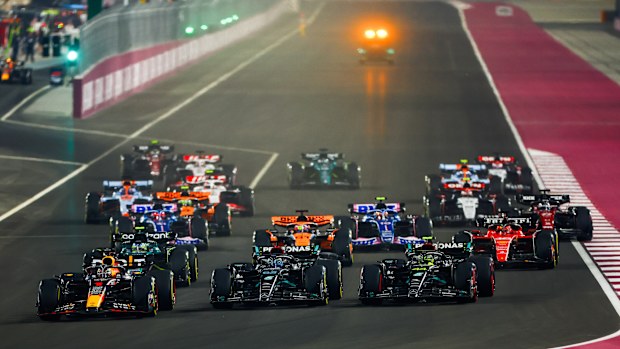 The Las Vegas Grand Prix starts at 10pm, becoming the latest F1 race start head of Qatar (pictured) and Saudi Arabia.