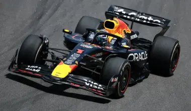 The Red Bull logo is in the paddock during the Formula 1 Aramco Spanish Grand Prix at the Circuit