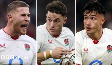 Freddie Steward, Henry Arundell and Marcus Smith in a composite image