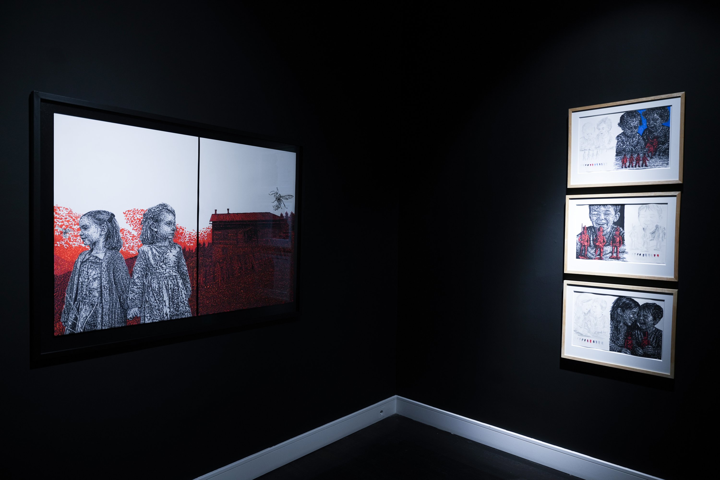 Sefa Çakır's works are on display in the “I Closed the Door from the Outside” exhibition at the Vision Art Platform in the Beşiktaş district of Istanbul, Türkiye, Nov. 20, 2025. (Photo Courtesy of Vision Art Platform)