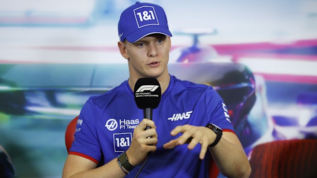 Mick Schumacher of Haas F1 attends the Drivers Press Conference ahead of the F1 Grand Prix of Mexico.