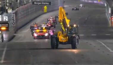 Near-miss accident with crane in F1 Las Vegas weekend