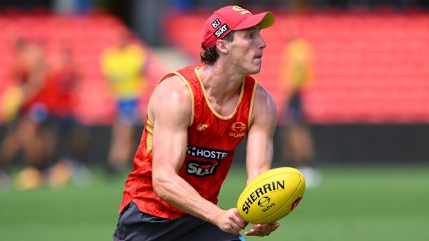Ben Jepson during a Gold Coast Suns training session.
