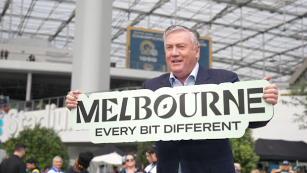 Eddie McGuire seen at the Los Angeles Rams home ground.