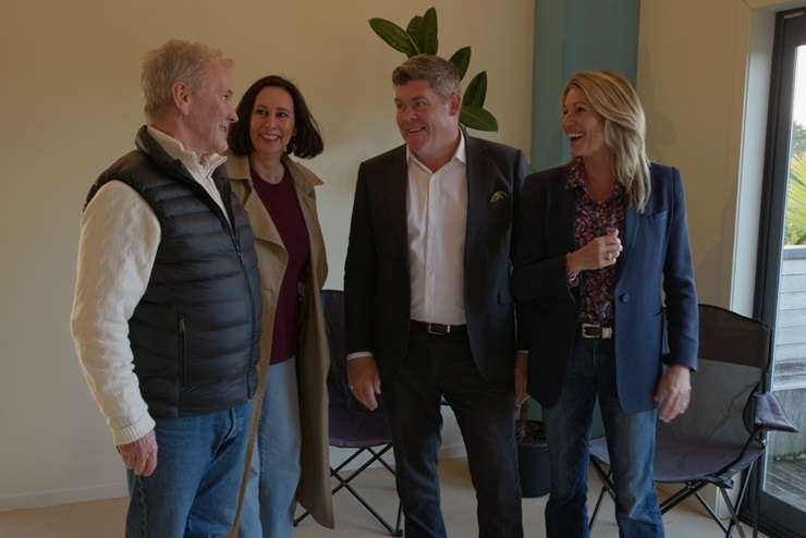 Snap! Paul Glover and Jayne Kiely share a love of blue blazers and jeans. Photo / Supplied