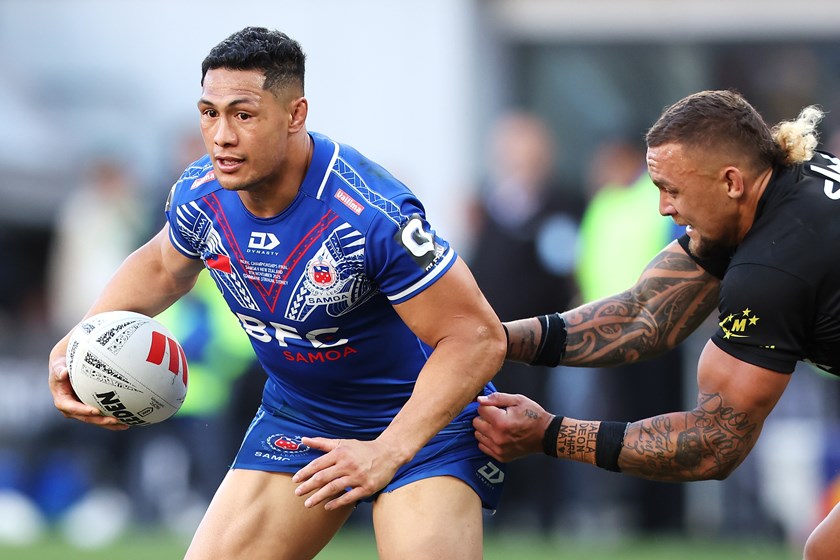 Roger Tuivasa-Sheck in action for Samoa.