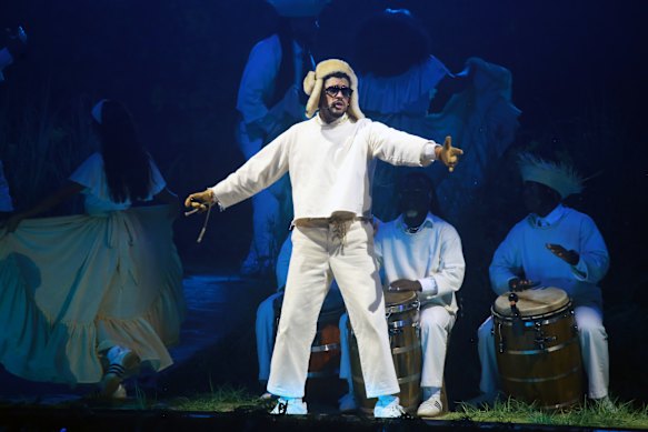 Bad Bunny, seen performing in Puerto Rico in September 20, received six nominations.