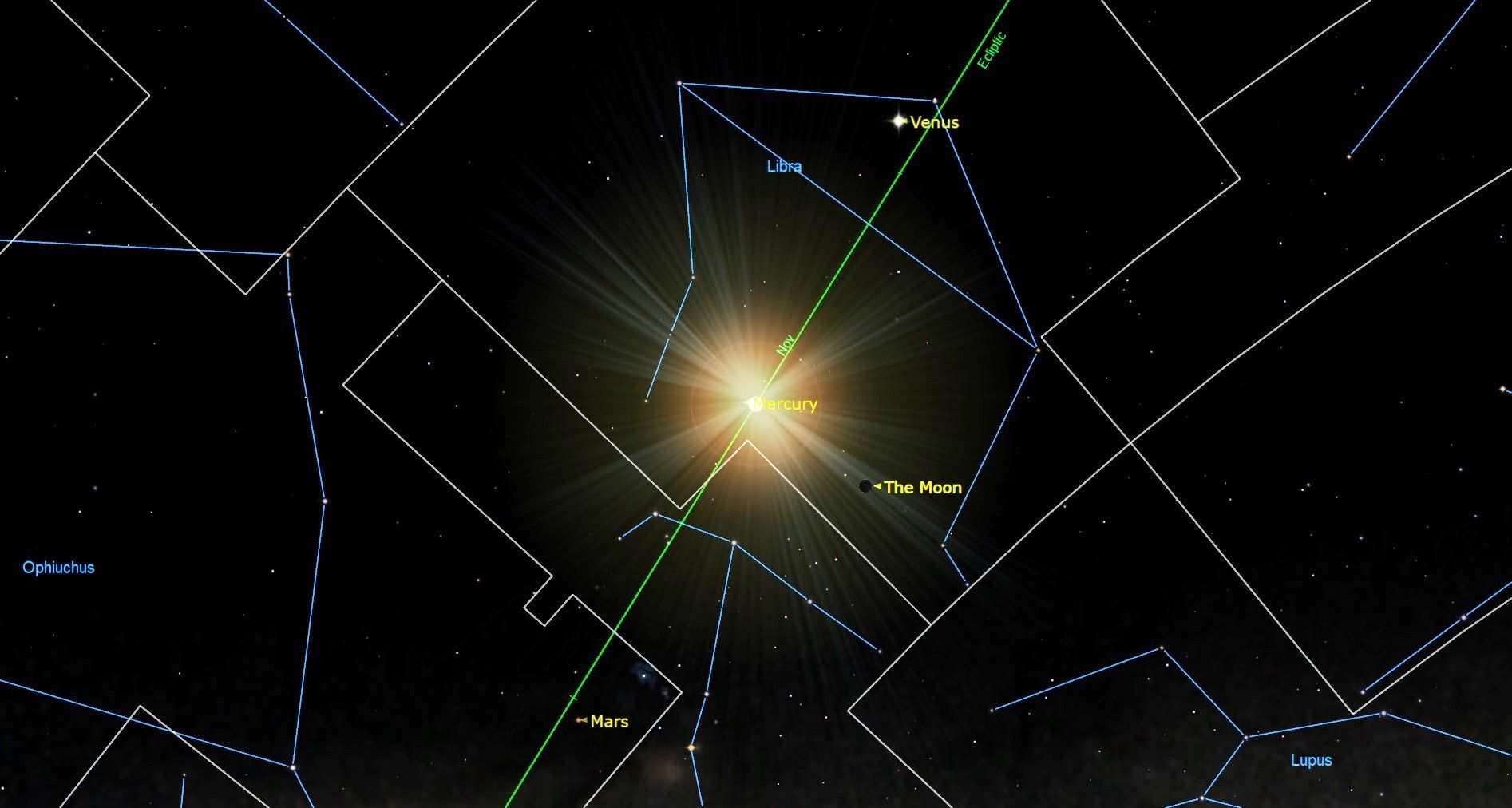 A series of star maps of the night sky
